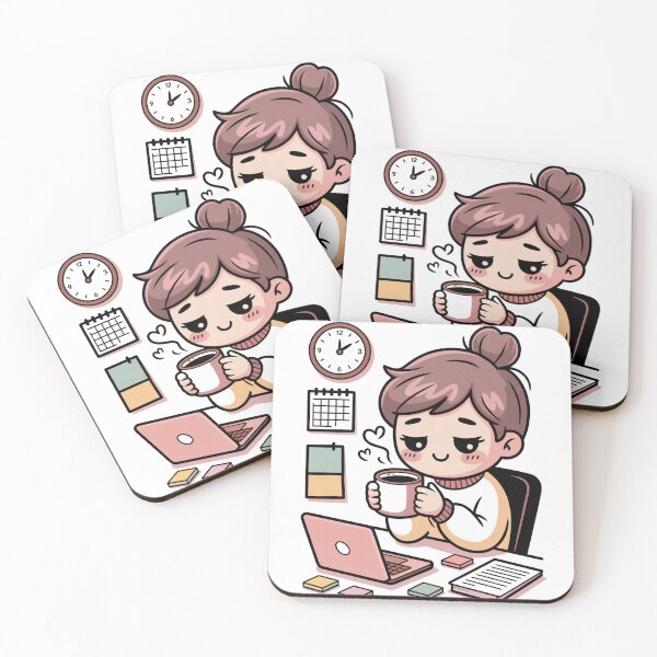 Item preview, Kawaii Office Worker Before Coffee designed and sold by McVrax.