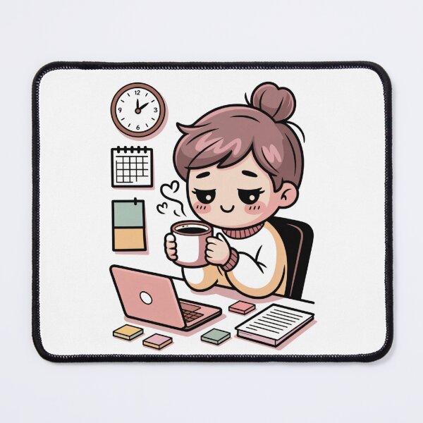 Item preview, Kawaii Office Worker Before Coffee designed and sold by McVrax.