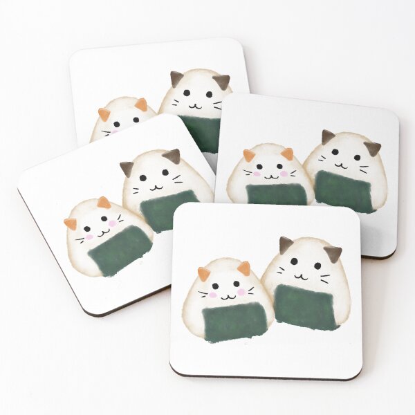 Aperçu de l'œuvre Couple de chats Onigiri créée et vendue par AnjiArtShop.