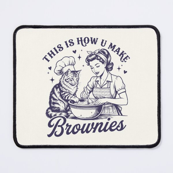 Item preview, This Is How U Make Brownies Retro Cat Mom designed and sold by Y-Vibes.