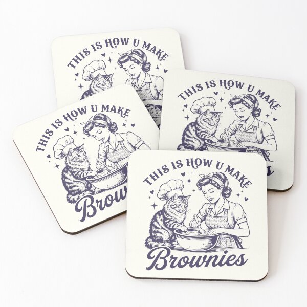 Item preview, This Is How U Make Brownies Retro Cat Mom  designed and sold by Y-Vibes.