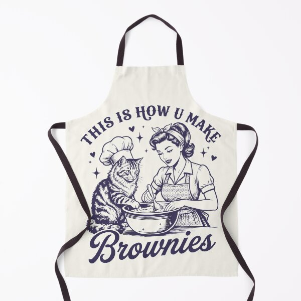 Item preview, This Is How U Make Brownies Retro Cat Mom designed and sold by Y-Vibes.