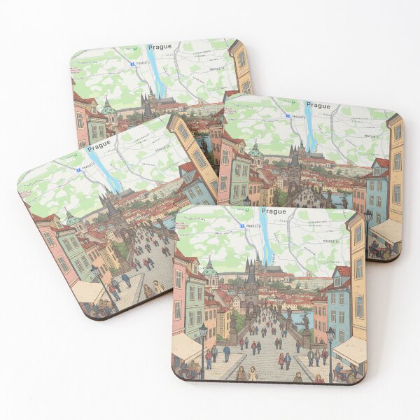 Item preview, Prague Print | Vintage Travel Poster Wall Art | Charles Bridge European City Decor designed and sold by shopcanva.
