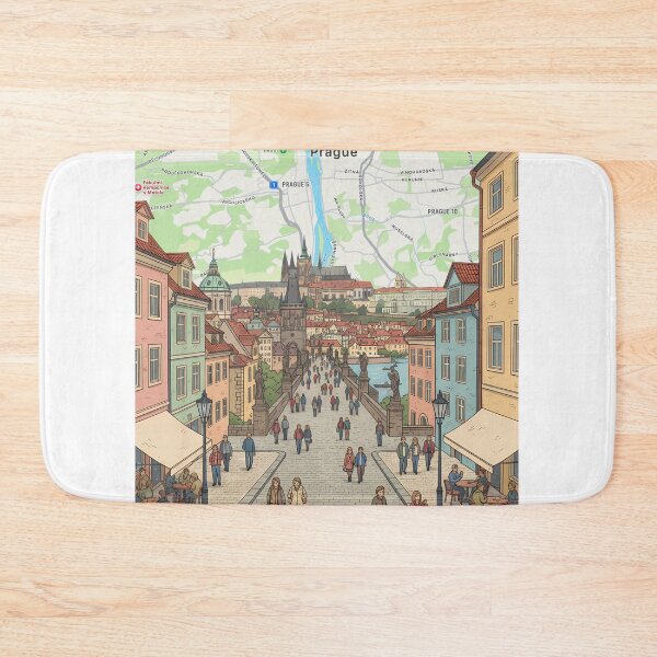 Item preview, Prague Print | Vintage Travel Poster Wall Art | Charles Bridge European City Decor designed and sold by shopcanva.