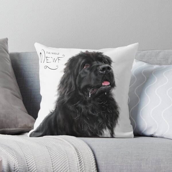 The Noble Newfoundland Dog Throw Pillow