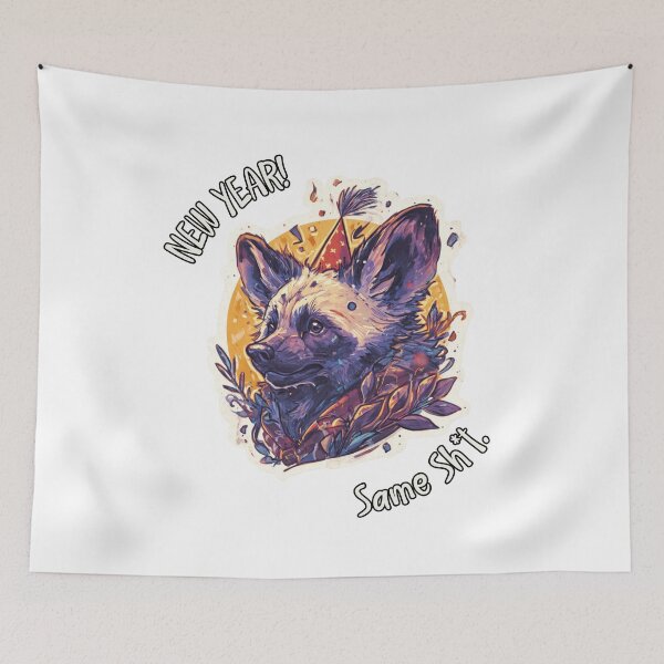 Item preview, Cute Raccoon New Year Same Sh*t Meme Art designed and sold by KZurHTPC.