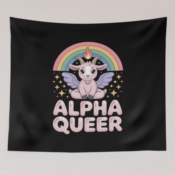 Item preview, Alpha Queer Baphomet Non-binary Gender fluid Queer Pride designed and sold by MarryIsMonth.