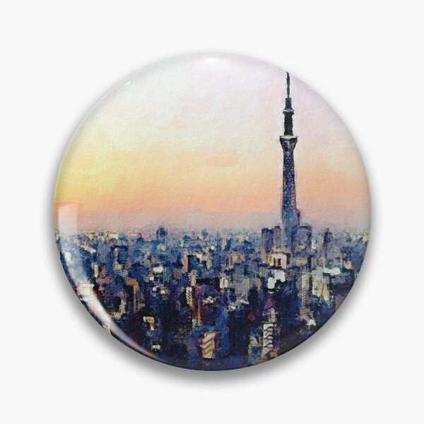 Item preview, Tokyo Skytree at Sunset, Cityscape Painting designed and sold by Genios123.