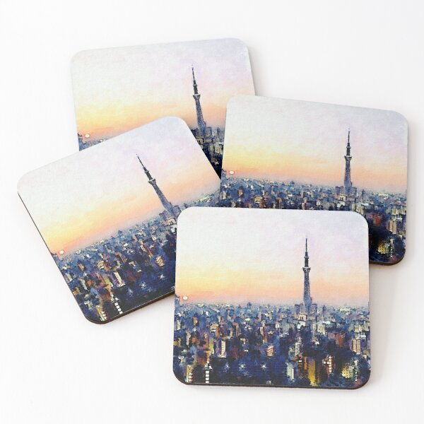 Item preview, Tokyo Skytree at Sunset, Cityscape Painting designed and sold by Genios123.