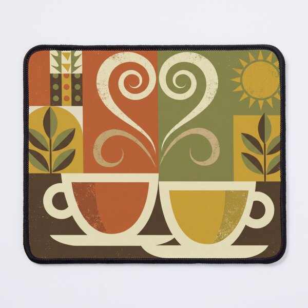Item preview, Retro Coffee Break Daily Ritual Mid Century Modern Art designed and sold by HappySproutArt.