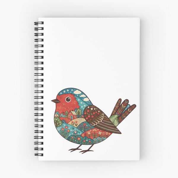 Item preview, Robin Silhouette with Christianshavn Townscape – Scandinavian Folk Art by heidiannemorris © designed and sold by FOLK ART FUSION.