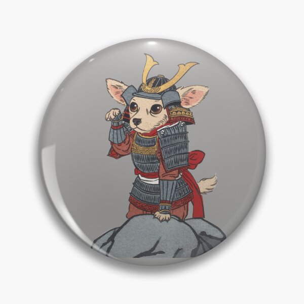 Item preview, Pocket-Sized Ronin - Chihuahua Woodcut Art designed and sold by UkiyoPets.