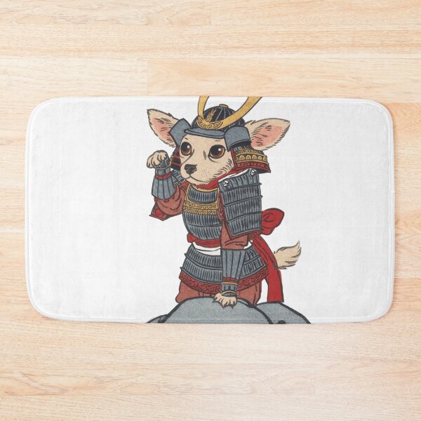 Item preview, Pocket-Sized Ronin - Chihuahua Woodcut Art designed and sold by UkiyoPets.