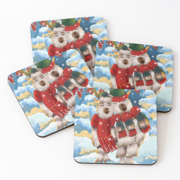 Item preview, lamas in winter designed and sold by AnjiArtShop.