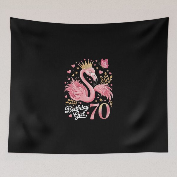 Item preview, 70th Birthday Flamingo Fan 70 Year Old Women 70th Bday designed and sold by SyntaxClaw.