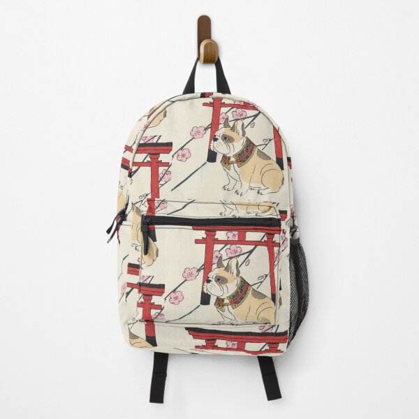Item preview, Frenchie Zen Master - Tea House Woodblock Art designed and sold by UkiyoPets.