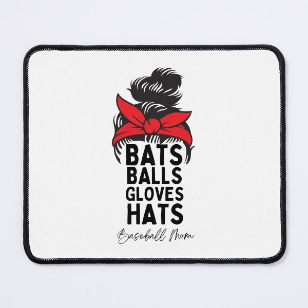 Item preview, Baseball Mom Life - Messy Bun Red Bandana Bats Balls Gloves Hats designed and sold by CulDeSacCreate.