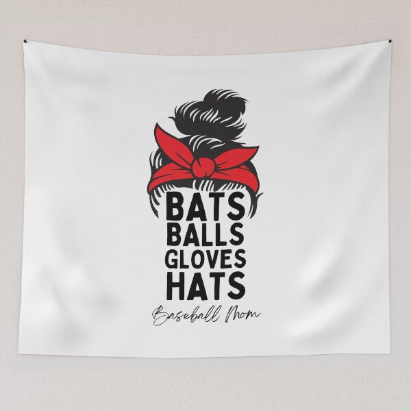 Item preview, Baseball Mom Life - Messy Bun Red Bandana Bats Balls Gloves Hats designed and sold by CulDeSacCreate.