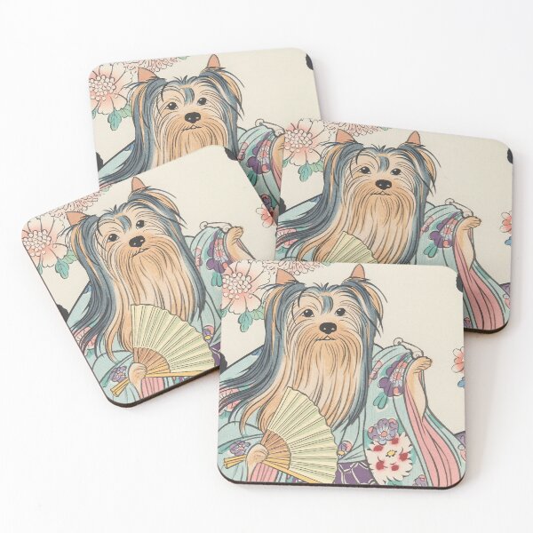 Item preview, Meditating Yorkie - Calm Temple Ukiyo-e designed and sold by UkiyoPets.