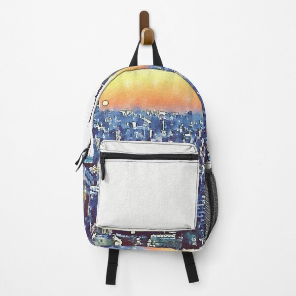 Item preview, Tokyo cityscape watercolor painting at sunset designed and sold by Genios123.