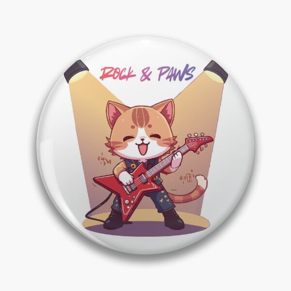 Item preview, Cute Cat Playing Guitar Live – Fun Live Music Cat Art  designed and sold by MarWachaN.