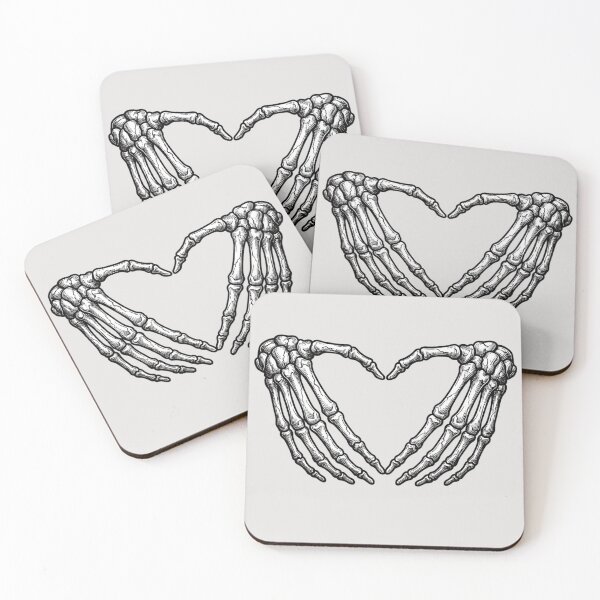 Item preview, Eternal Bond - Gothic Skeleton Heart Hands Illustration designed and sold by HappySproutArt.
