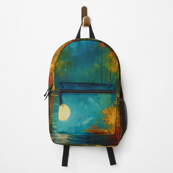 Item preview, Moonlit Harmony - Colorful Trees Over Tranquil Waters designed and sold by Joey Santiago.