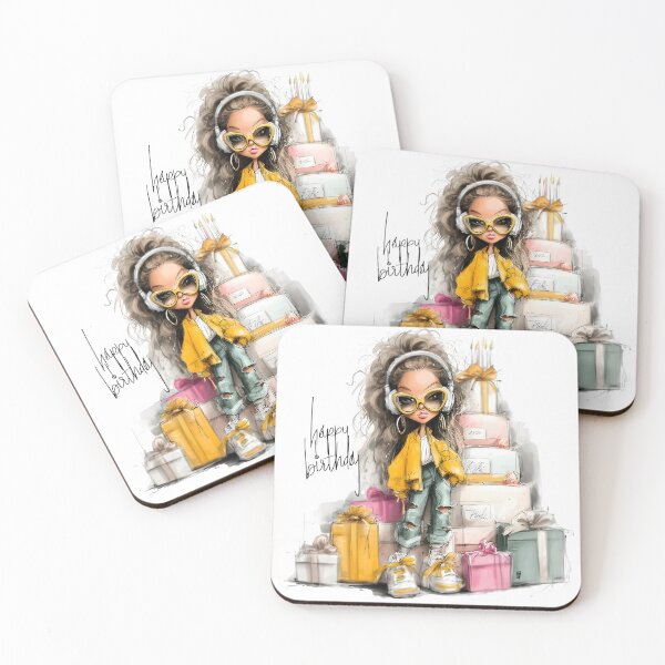 Item preview, Stylish Girl with Headphones and Birthday Gifts designed and sold by YALLABUY.