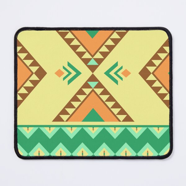 Item preview, The ethnic colorful tribal-style pattern with alternating yellow, green, and orange geometric shapes. designed and sold by Nengsang.