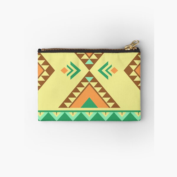 Item preview, The ethnic colorful tribal-style pattern with alternating yellow, green, and orange geometric shapes.	 designed and sold by Nengsang.
