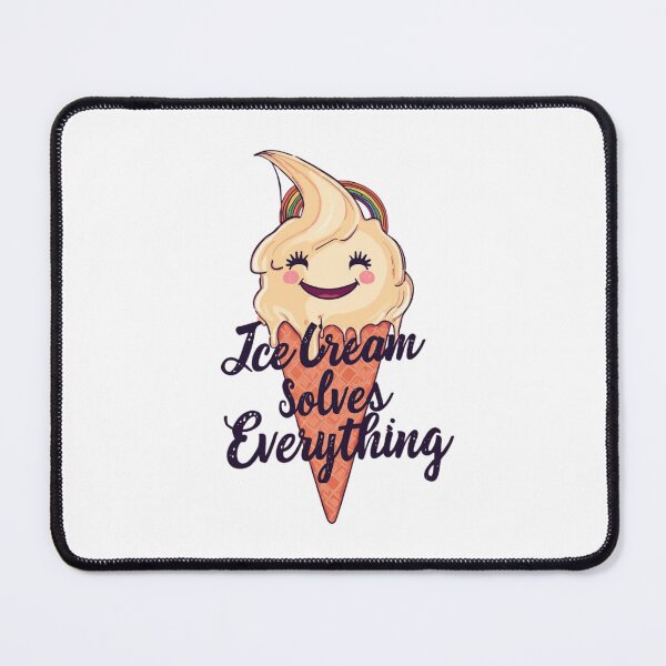 Item preview, ce Cream Solves Everything Cute Smiling Ice Cream Illustration designed and sold by ULTIMATE CREATIONS.