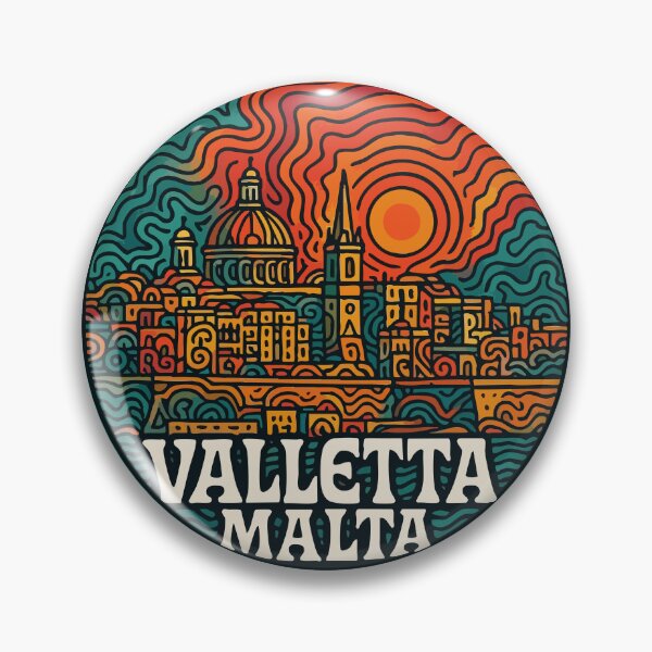 Item preview, Valletta Malta Retro Trippy Art Travel designed and sold by TomFrontierArt.