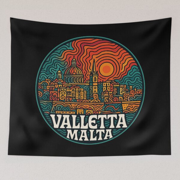 Item preview, Valletta Malta Retro Trippy Art Travel designed and sold by TomFrontierArt.