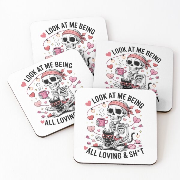 Item preview, Skeleton With Cat and Coffee designed and sold by GamerGearTees.