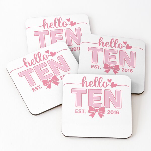 Item preview, Hello Ten Est. 2016 Coquette Bow 10th Birthday Girl : Pink Bow Tenth Birthday  designed and sold by Merchall  store.