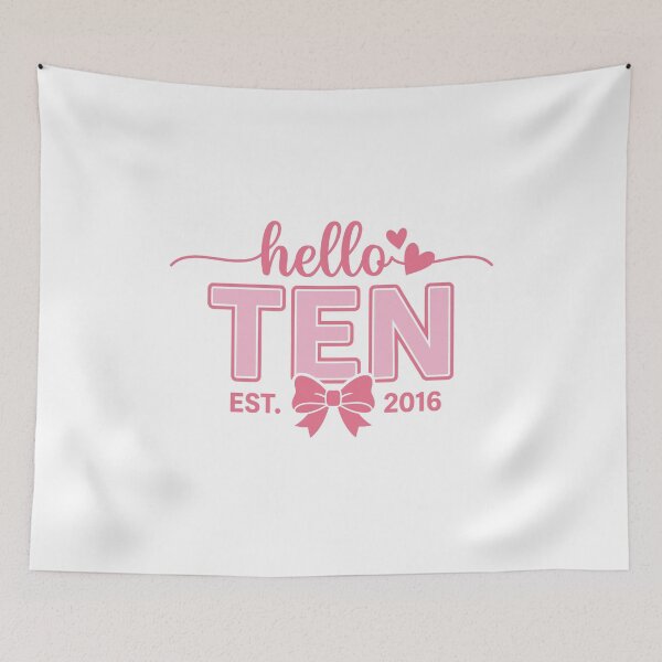 Item preview, Hello Ten Est. 2016 Coquette Bow 10th Birthday Girl : Pink Bow Tenth Birthday  designed and sold by Merchall  store.