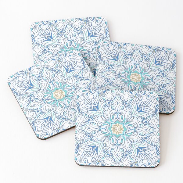 Item preview, Elegant Blue and White Mediterranean Seamless Tile Pattern designed and sold by VibranPalette.