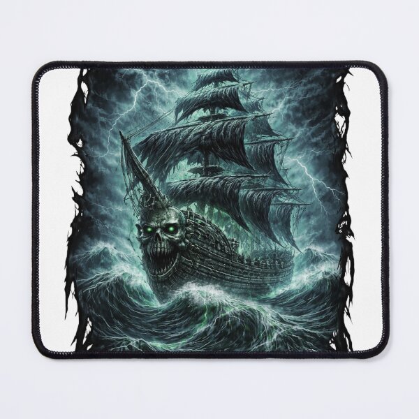 Item preview, Ghost Pirate Ship – Haunted Ocean Storm Fantasy Art designed and sold by Fleeds.