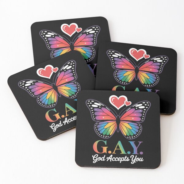 Item preview, God Accepts You Butterfly Rainbow LGBTQ Gay Pride Awareness designed and sold by FadeOfThrone.