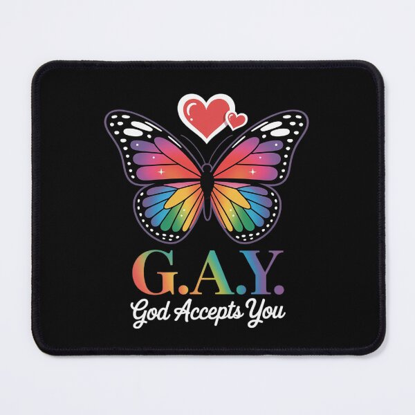 Item preview, God Accepts You Butterfly Rainbow LGBTQ Gay Pride Awareness designed and sold by FadeOfThrone.