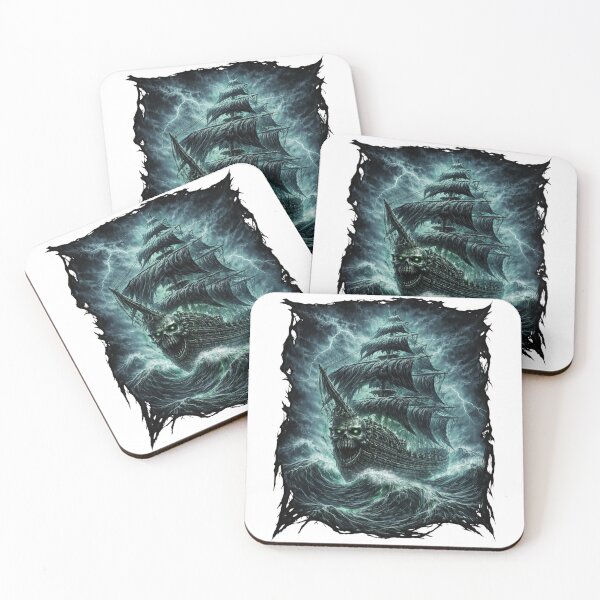 Item preview, Ghost Pirate Ship – Haunted Ocean Storm Fantasy Art designed and sold by Fleeds.
