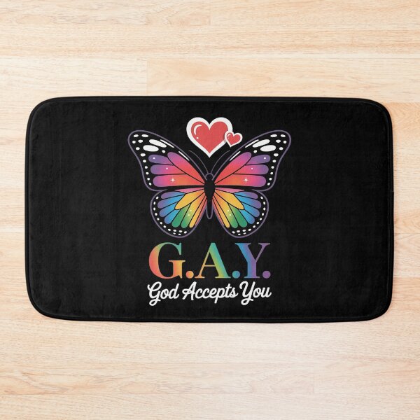 Item preview, God Accepts You Butterfly Rainbow LGBTQ Gay Pride Awareness designed and sold by FadeOfThrone.