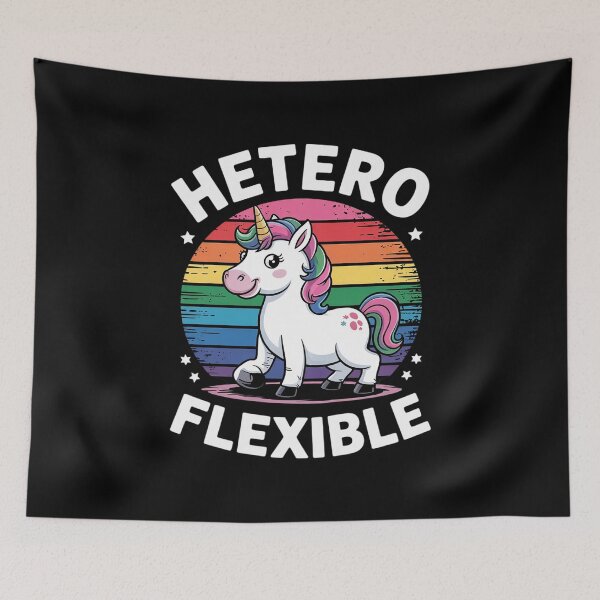 Item preview, Heteroflexible Yoga Unicorn Queer Ally Gay Pride Stuff designed and sold by FadeOfThrone.