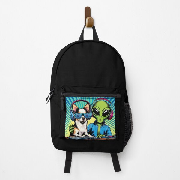 Item preview, cute chihuahua dog and alien electronic music listening designed and sold by Dogandesighn.