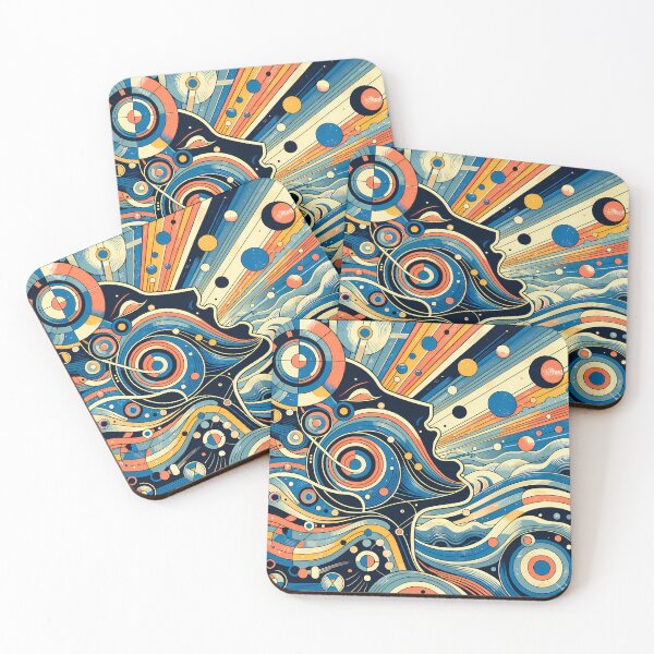 Item preview, Retro Cosmic Woman Profile with Geometric Orbs designed and sold by InkSmithery.