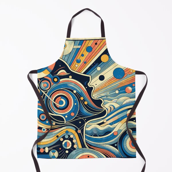 Item preview, Retro Cosmic Woman Profile with Geometric Orbs designed and sold by InkSmithery.