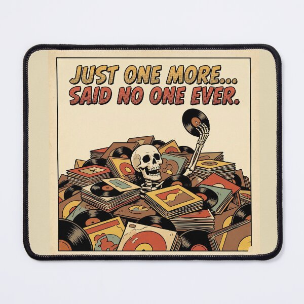 Item preview, Funny Vintage Vinyl Record Collecting Skeleton designed and sold by OneMillionSpot.