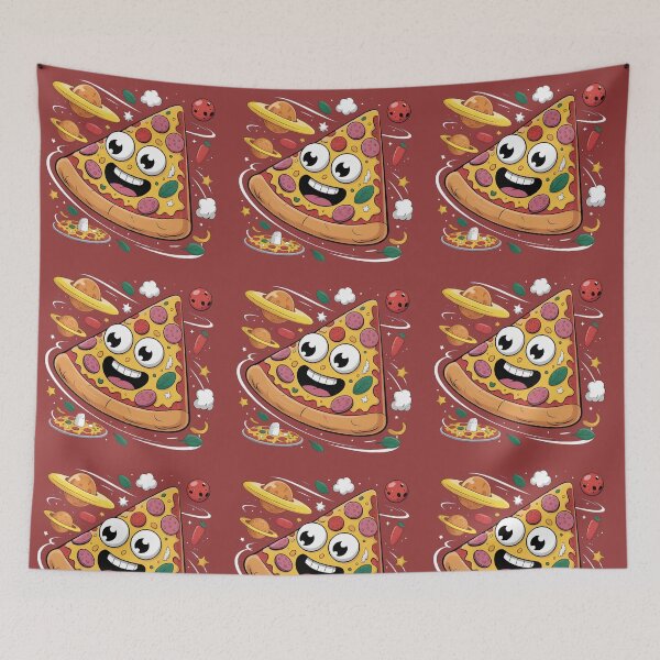 Item preview, Cosmic Pizza Adventure – Flying Cartoon Slice designed and sold by GraphGUY.