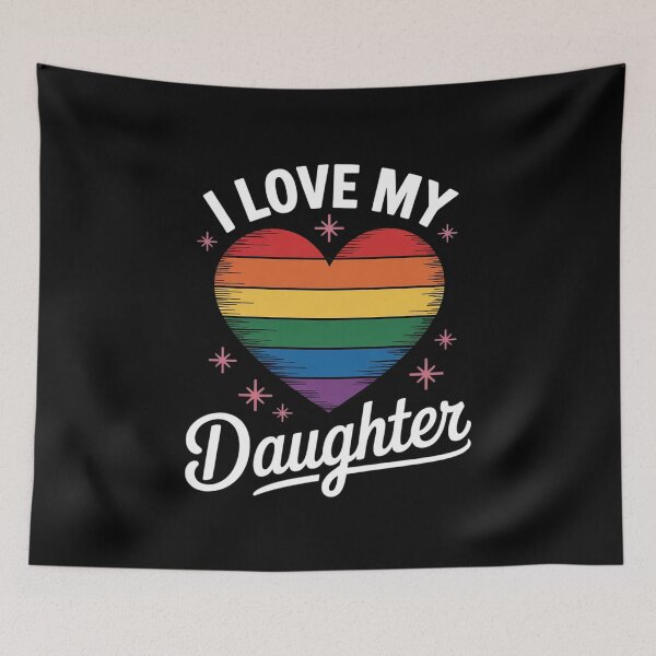 Item preview, I Love My Gay Daughter Gay Pride Flag Queer Proud Mom Dad designed and sold by MarryIsMonth.