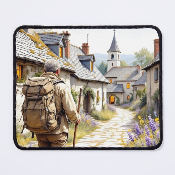 Item preview, Way of St. James, arrival at the village of Nasbinal (Aubrac - France) designed and sold by jefboutique6150.